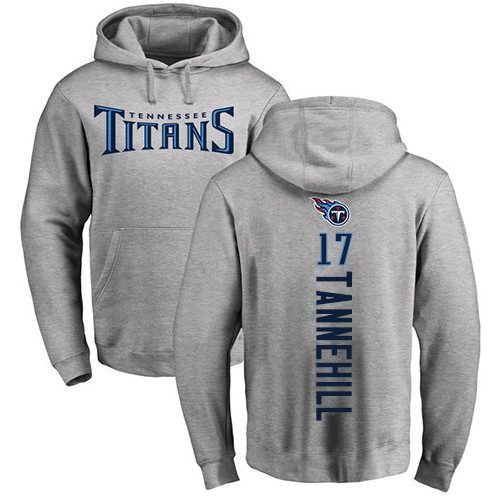 Tennessee Titans Men Ash Ryan Tannehill Backer NFL Football #17 Pullover Hoodie Sweatshirts->youth nfl jersey->Youth Jersey